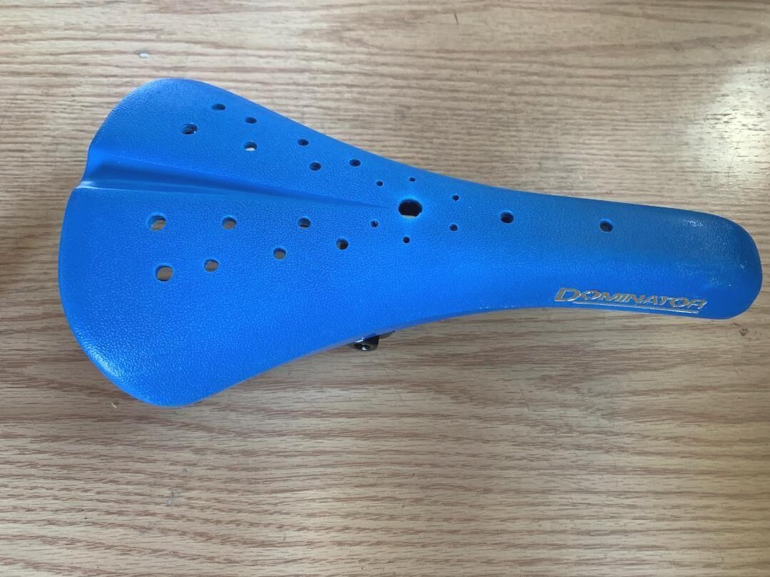 BLUE Old School BMX Bike Seat Hard Shell Viscount Dominator with Grips New