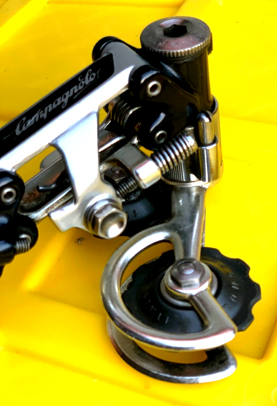 Vintage CAMPAGNOLO #4001 SUPER RECORD 5/6sp Rear Derailleur w/ Titanium Bolts