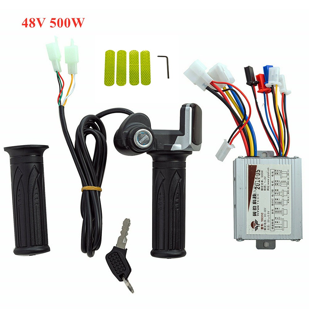 EBike 24V/36V/48V 250W/350W/500W Motor Brushed Controller +Twist Throttle Grip