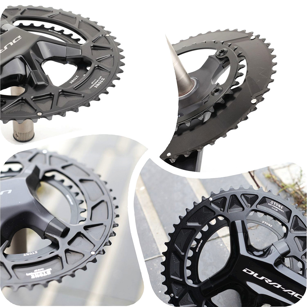 STONE Double Chainring BCD110 4 Arm for SHIMANO R7100 R8100 R9200 Road Bike Ring