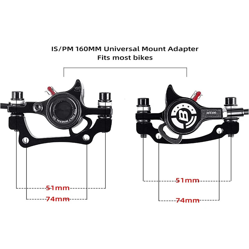 Hydraulic Brake Set 800/1500mm Mountain Bike Disc Brake Set 160mm Brake Rotor