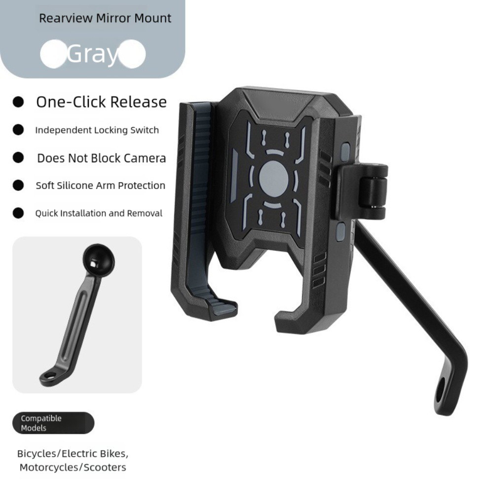 Motorcycle Mirror Mount Phone Holder Compatible with 47 to 72 Inch Devices