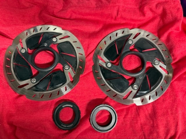 Shimano Dura Ace 140mm rotors with lock rings – Pair