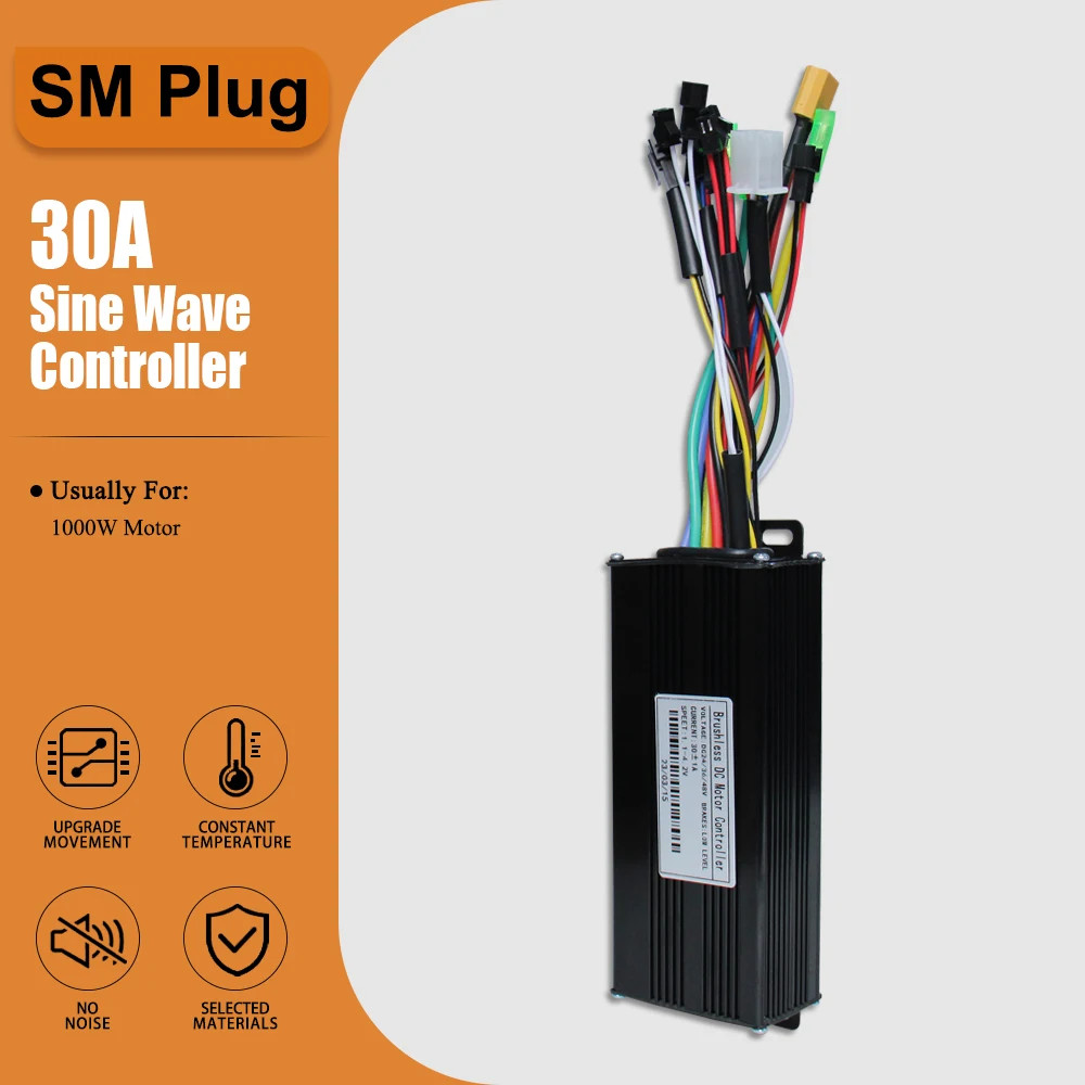 36V 48V 30A Three-Mode Sine Wave E-bike Controller SM/WP Plug with LCD Display