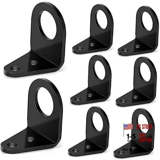 8 Pcs 3/16″ Mounting Hole Brake Bolt on Type Brake Line Tabs Mounting Black