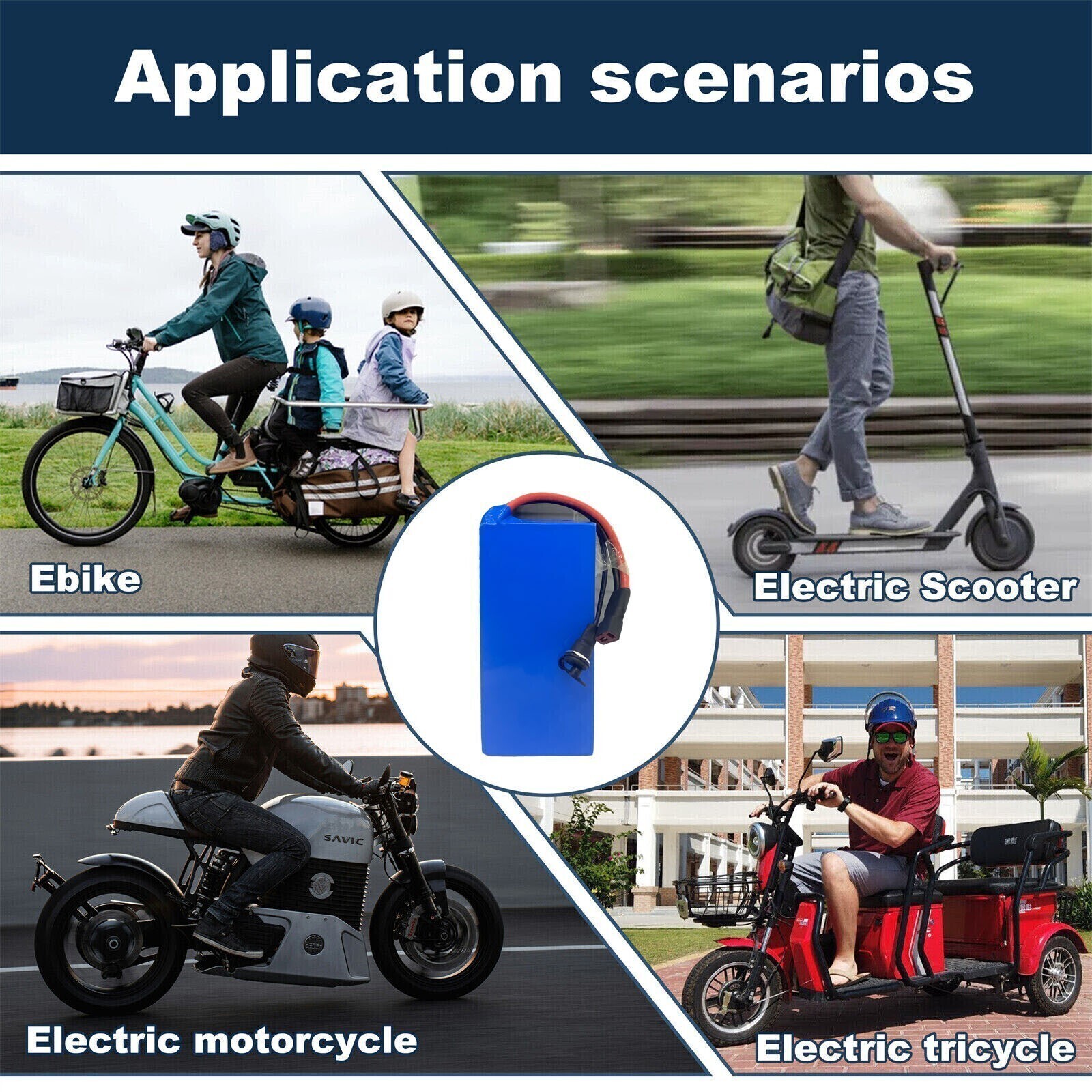 24V Lithium Scooter Ebike Battery Electric Bicycle Bike e-bike Battery Pack BMS