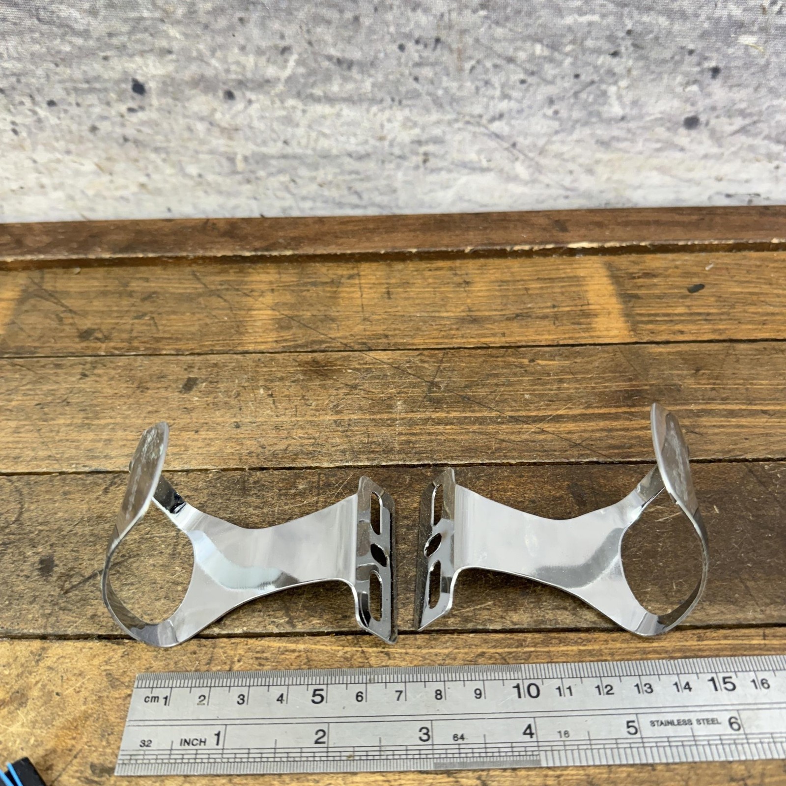 Vintage Christophe Mini Toe Clips NOS 50M Steel Chrome Pair Road Bike France 95g