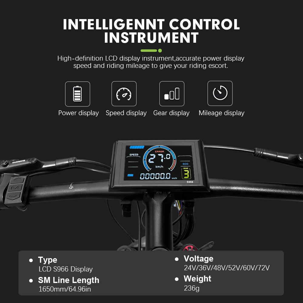 Electric Bike 40A 36V/48V/52V Three Mode SineWave Controller with LCD Display