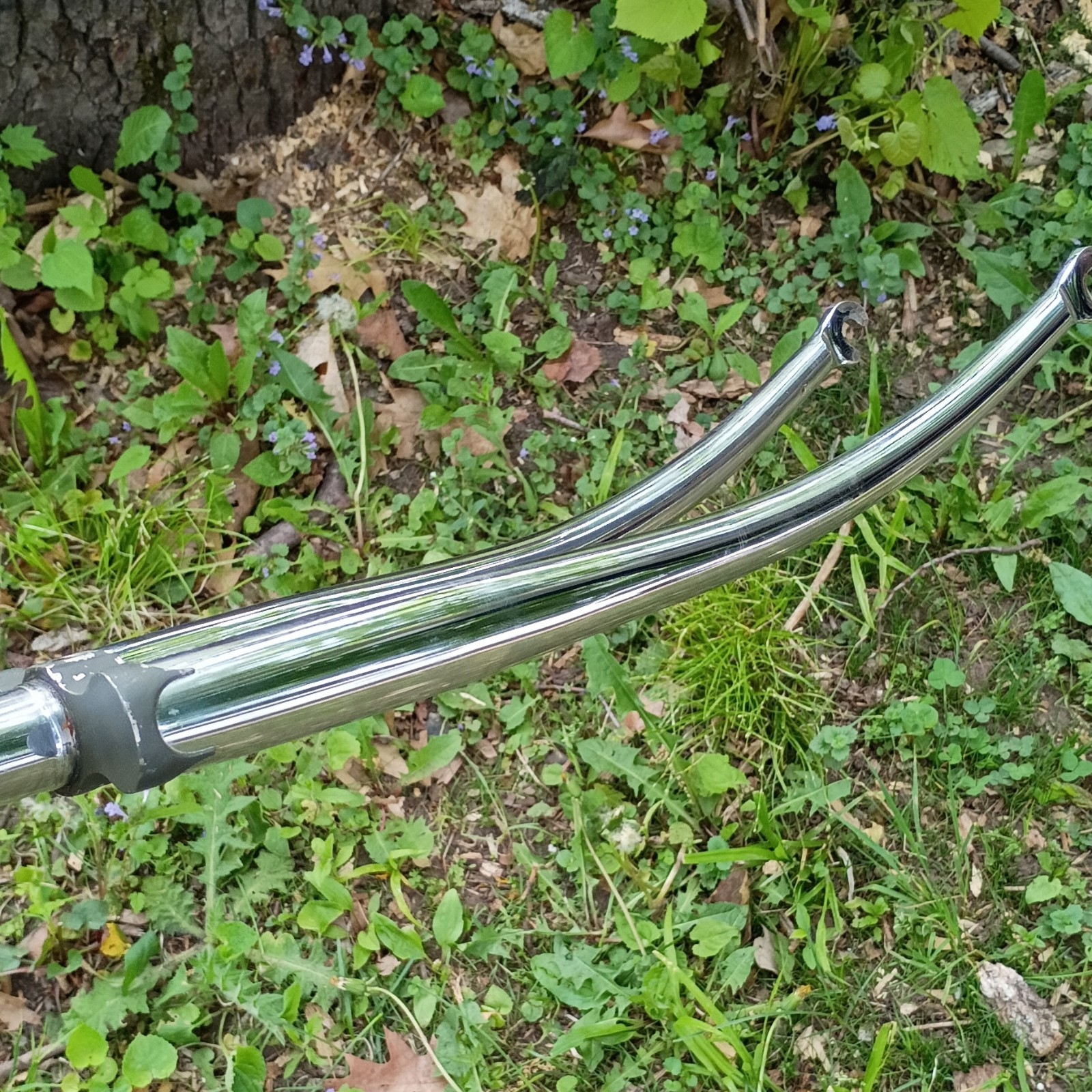 Rigid Steel Road Bike Fork 1″ Threaded. Chrome plated 640g 502mm steerer