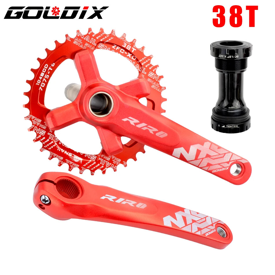 MTB Bike Crankset Hollow Integrated Crank 104BCD 32 34 36 38 40 42T Crankset BB