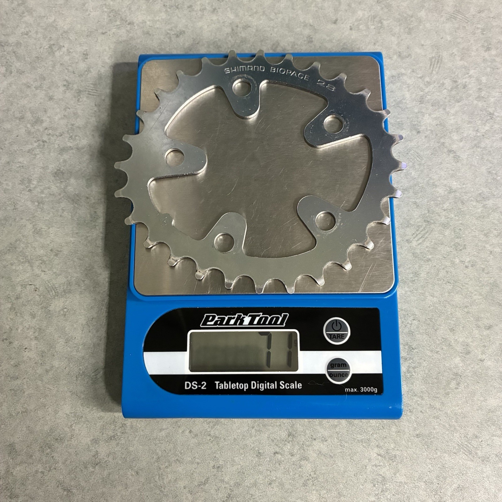 Vintage SHIMANO BIOPACE 28 Tooth Chainring ~ 28T / 74mm BCD Steel 1987