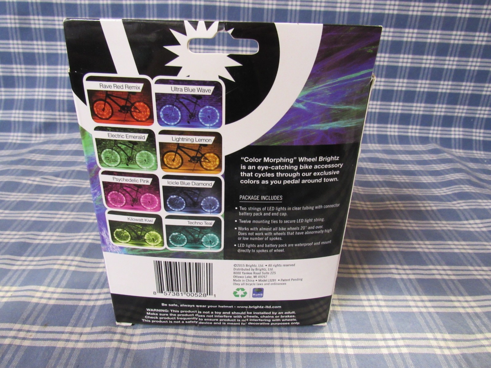 Wheel Brightz Color Morphing LED Bicycle Safety Lights (New) FAST FREE SHIPPING.