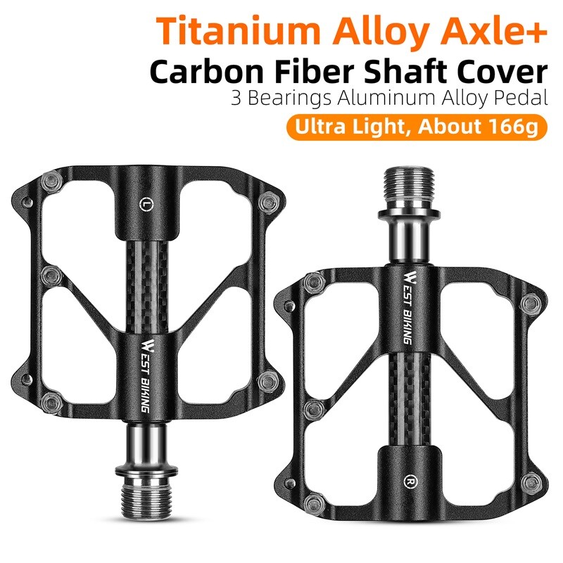 WEST BIKING Ultralight Road Bike Pedals Aluminum 3 Bearings Bicycle Pedals