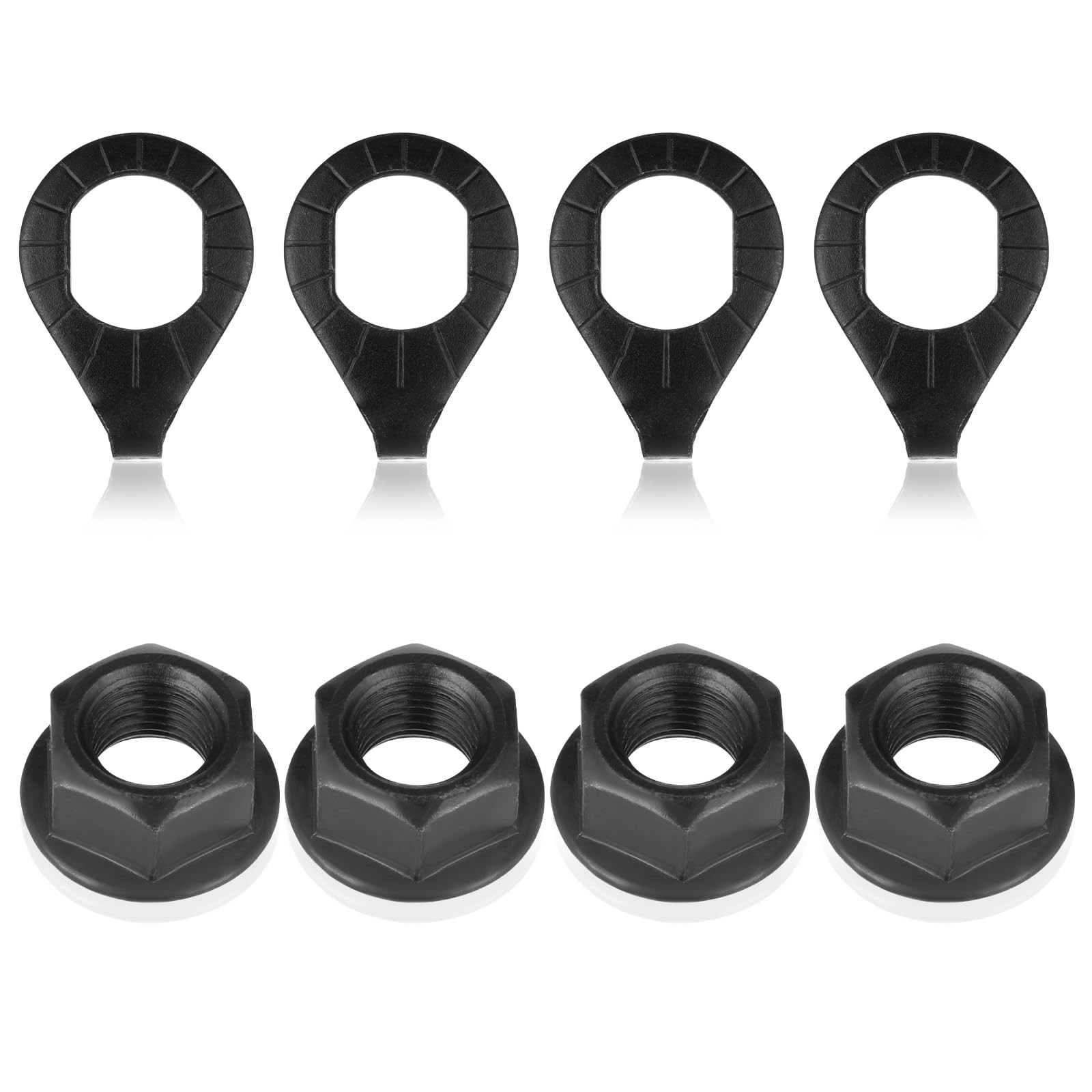 3/8 Inch Black Flange Shaft Nut Kits Bicycle Hub Axle Washer Lock Fastener