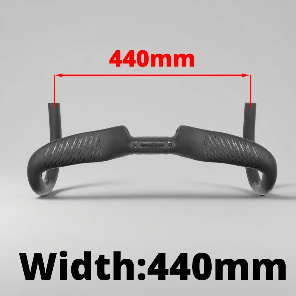 Full Carbon Road Bike Handlebar Internal Cable 400mm/420mm/440mm Black Matte