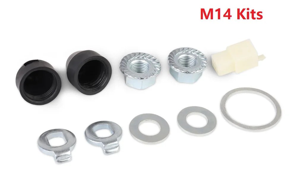 E-bike Hub Motor Axle M12/M14 Lock Nut /Lock Washer/Spacer/Nut-Cover Parts Kit