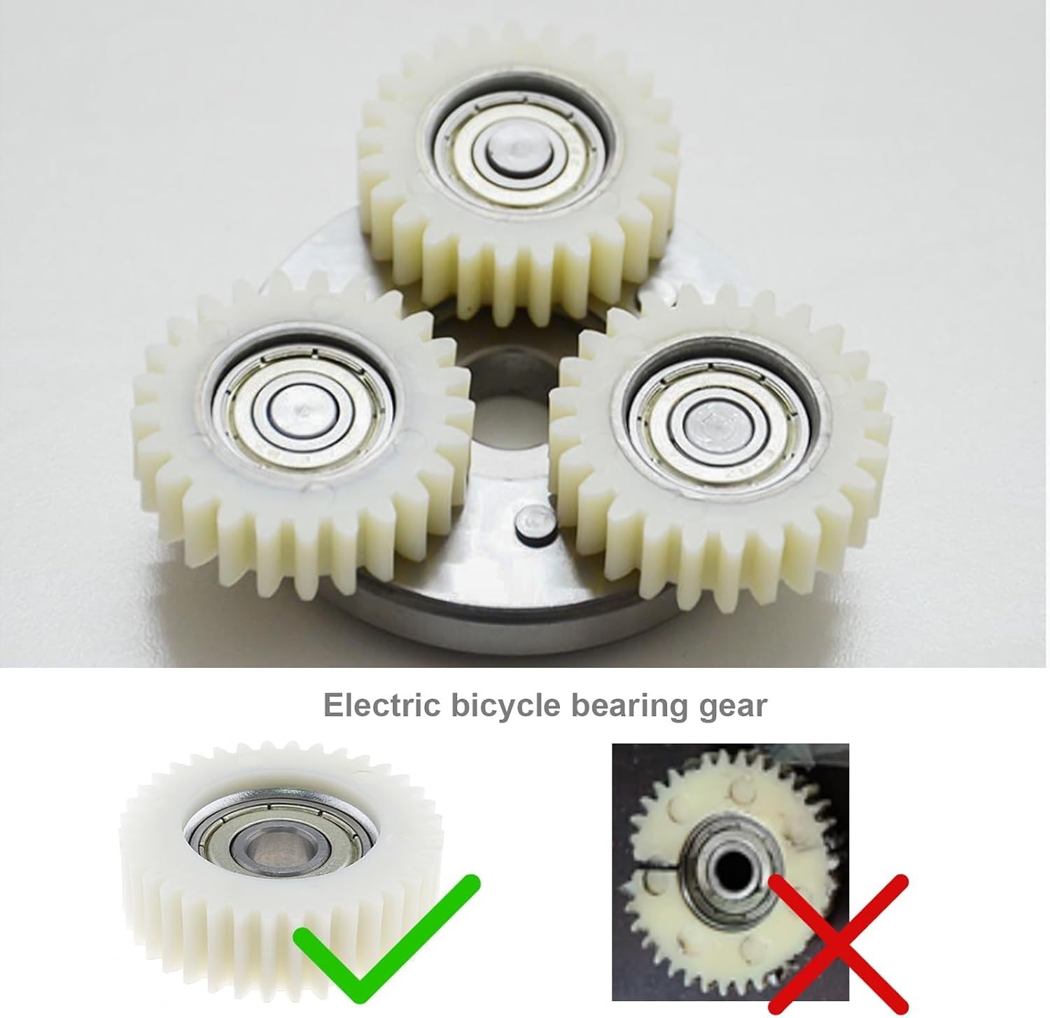 3PCS 36 Teeth E-Bike Wheel Hub Motor Planetary Gears with Bearing Compatible …