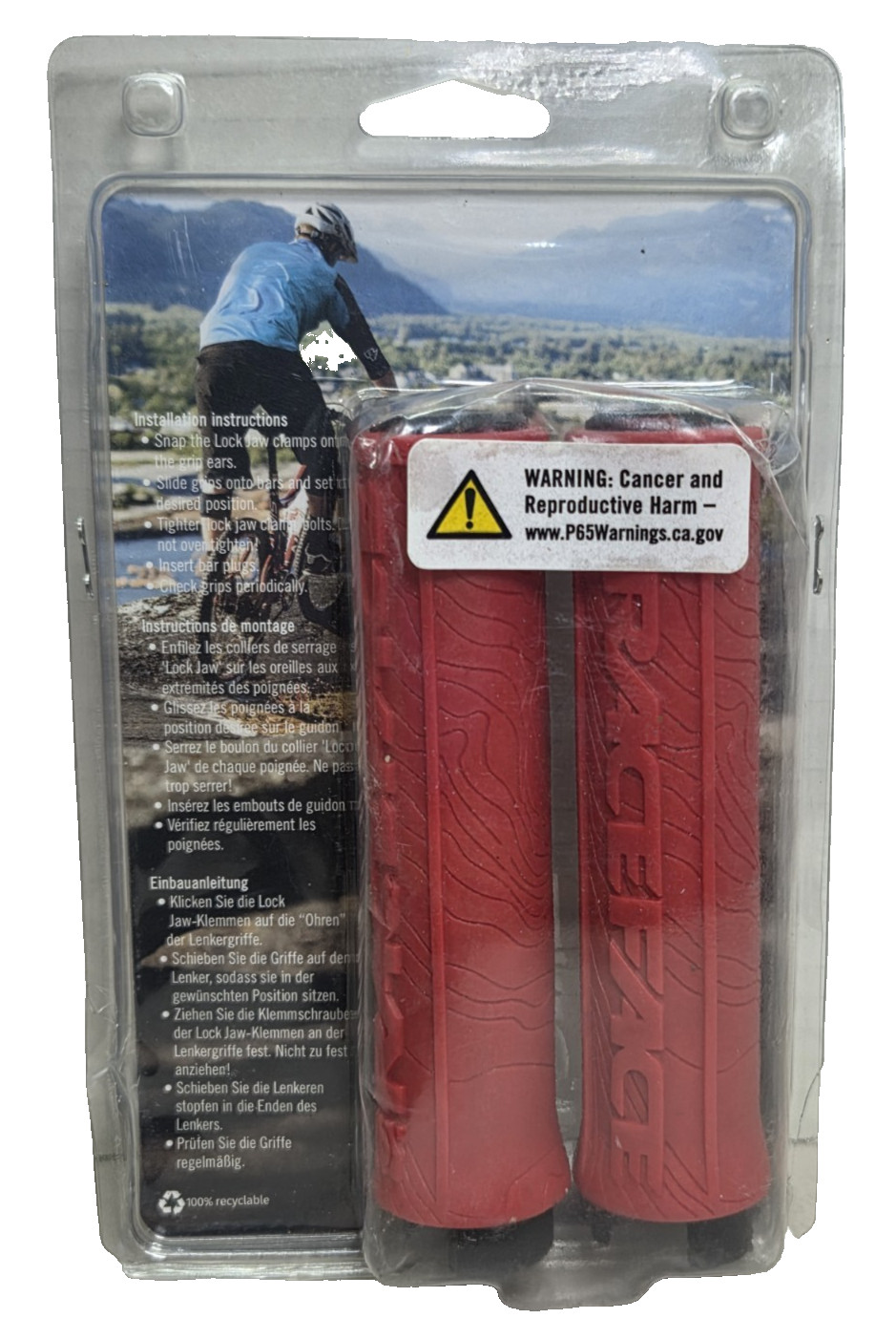 RaceFace Half Nelson Grips – Red, Lock-On AC990060