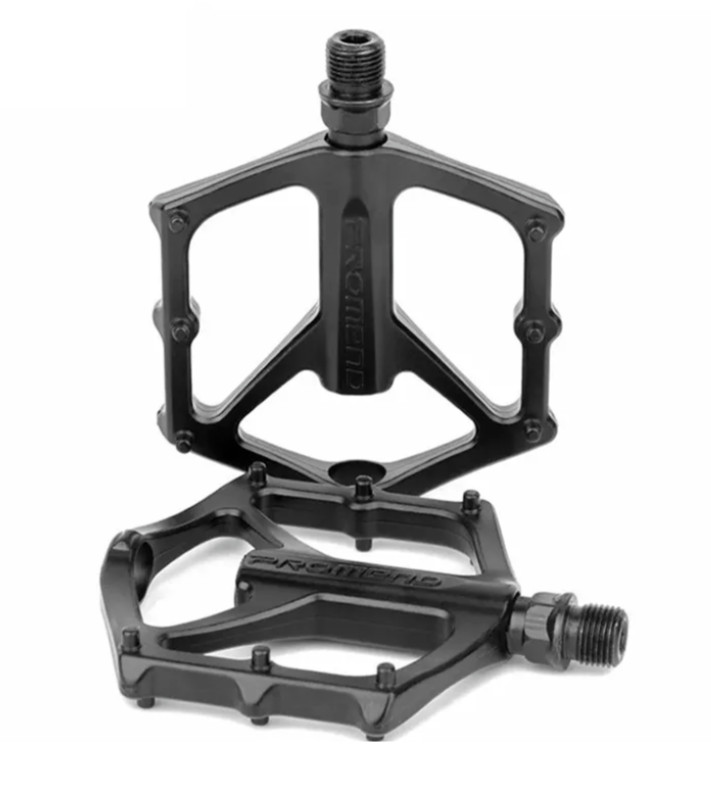 Bicycle Aluminum Flat pedals 9/16 Studded Road Gravel Mountain Bike Bmx Black