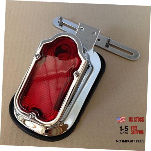 XKMT-Chromed Heavy Metal Aluminum Tombstone Brake Tail Light Metal Light Red