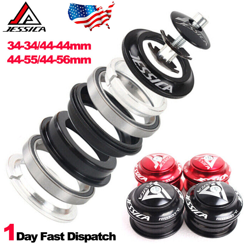 34/44/44-55/44-56mm Bike Threadless Headset Sealed Bearing 1-1/8″ Fork Stem Part