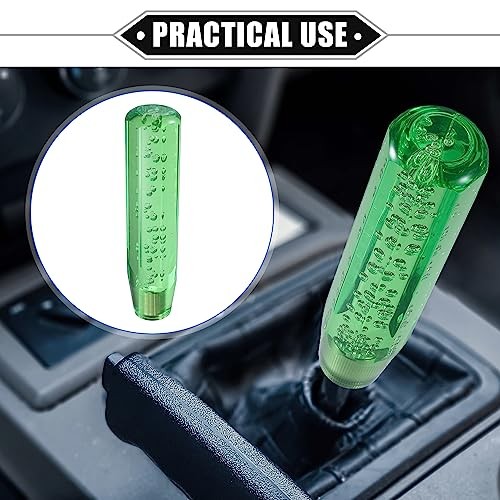 Gear Shift Knob Stick, 20cm Faux Crystal Transparent Bubble Gear Shifter Green