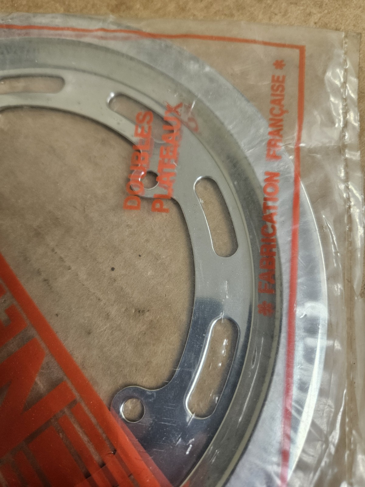 NOS Nervar 52t Chain Ring Protector, Guard, 5 holes, chrome, road bike, France