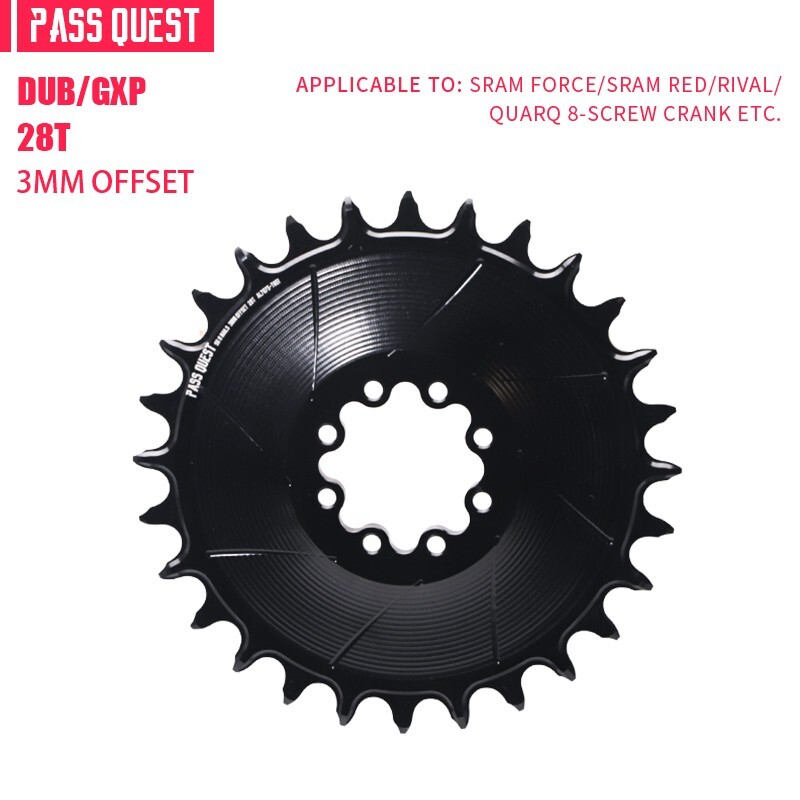 PASS QUEST Direct Mount Chainring 3MM OFFSET For 8-bolt Crank 28-38T