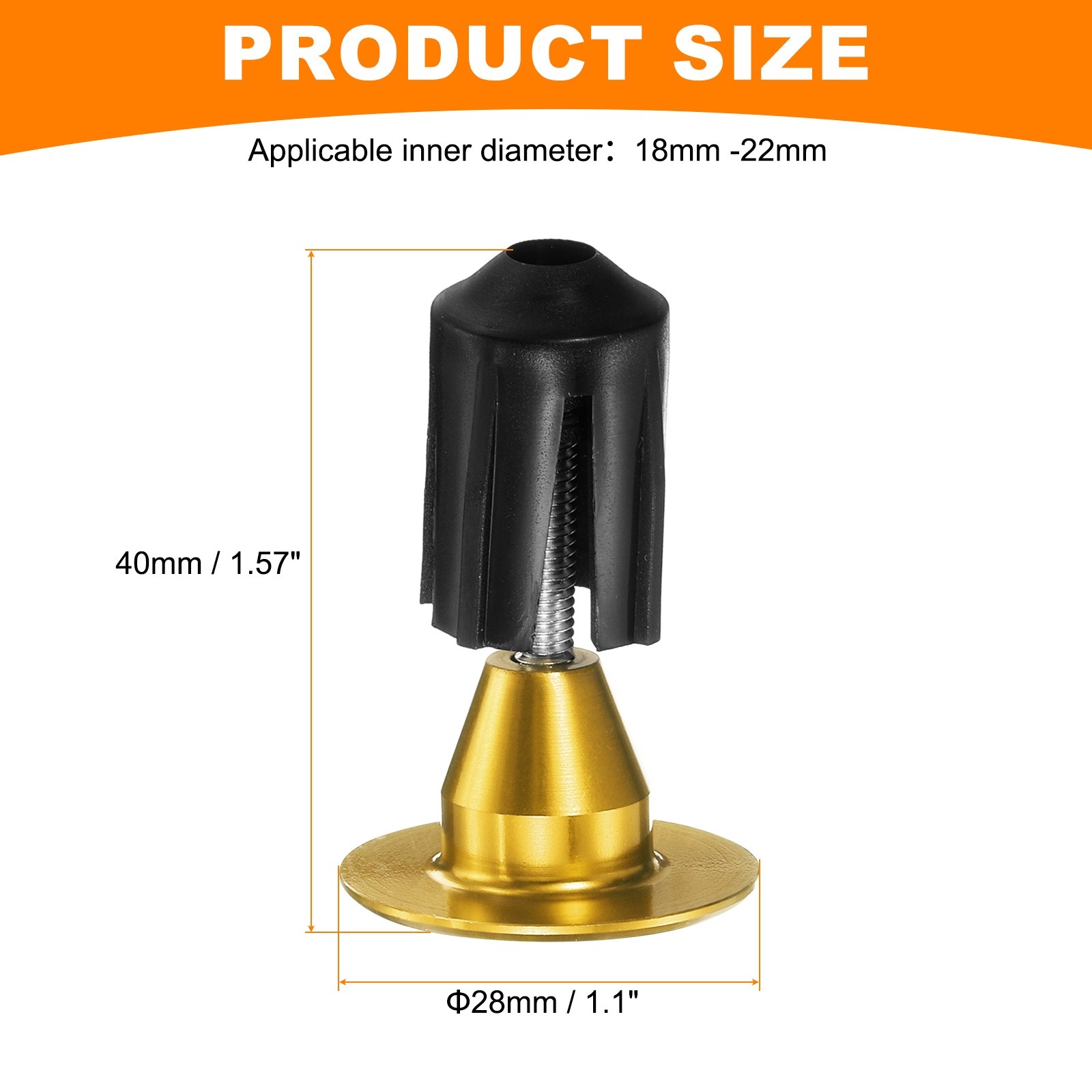 Bar End Plugs 6061 Aluminum Handlebar End Caps Bike Handlebar Plugs Gold