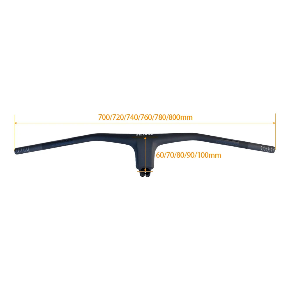 -30 Degree Carbon Mountain Bike Integrated Handlebar 60-100mm Stem Length 28.6mm