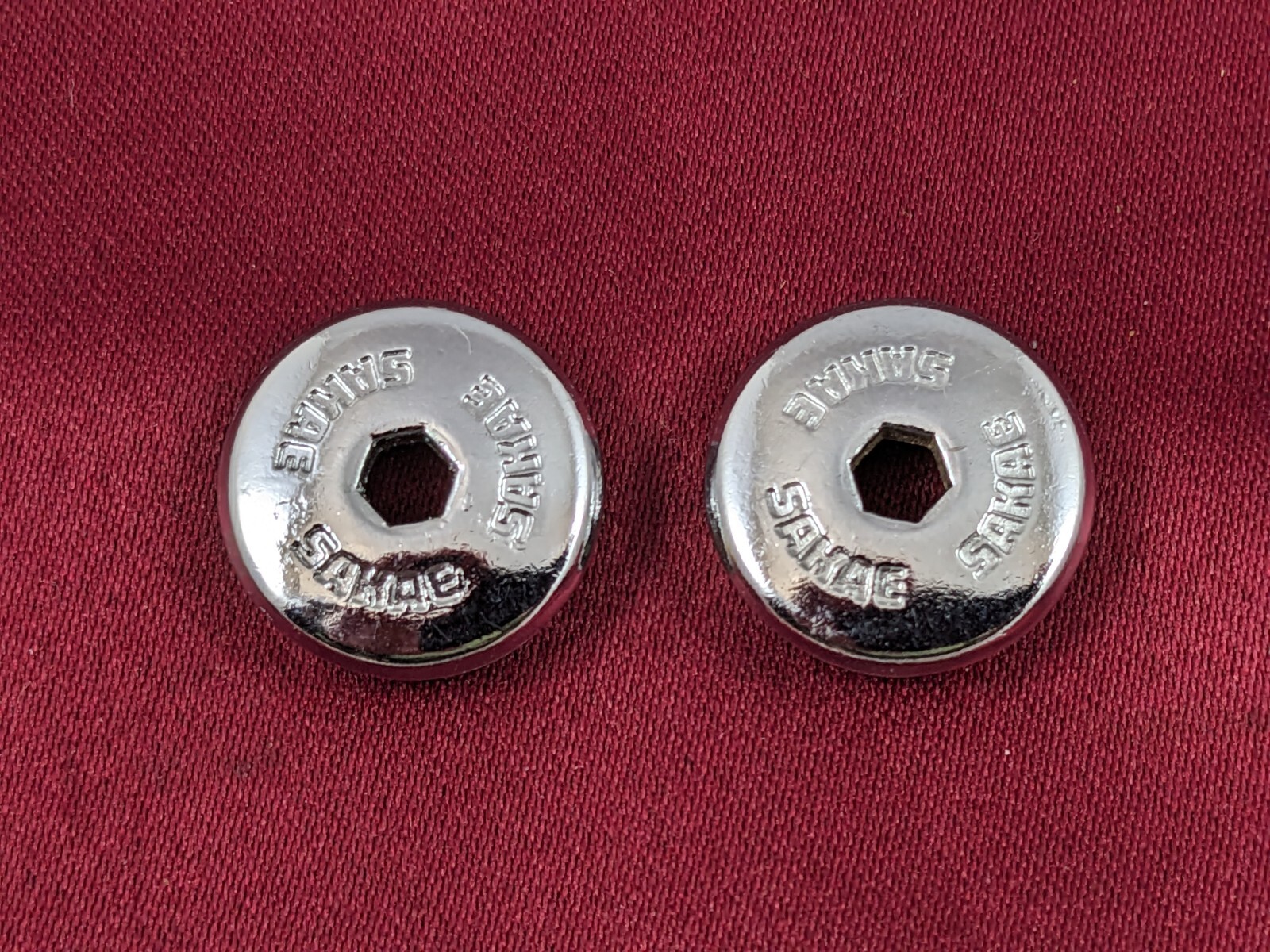 Sakae Japan Vintage Crank Dust Caps Chromed Alloy 5mm Hex NOS PAIR