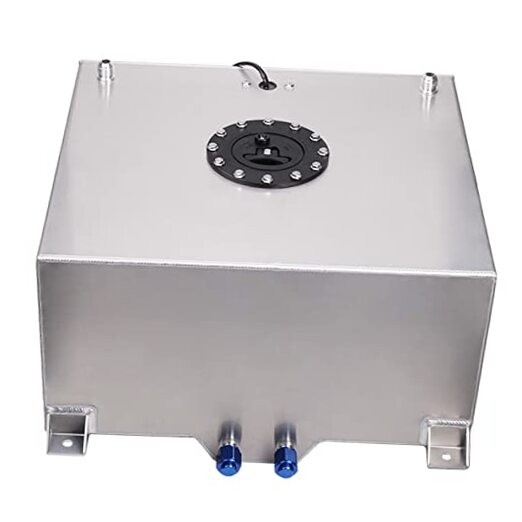 Universal 5 Gallon 20L Fuel Cell Tank with Cap and Level Sender 5 Gallon Silver