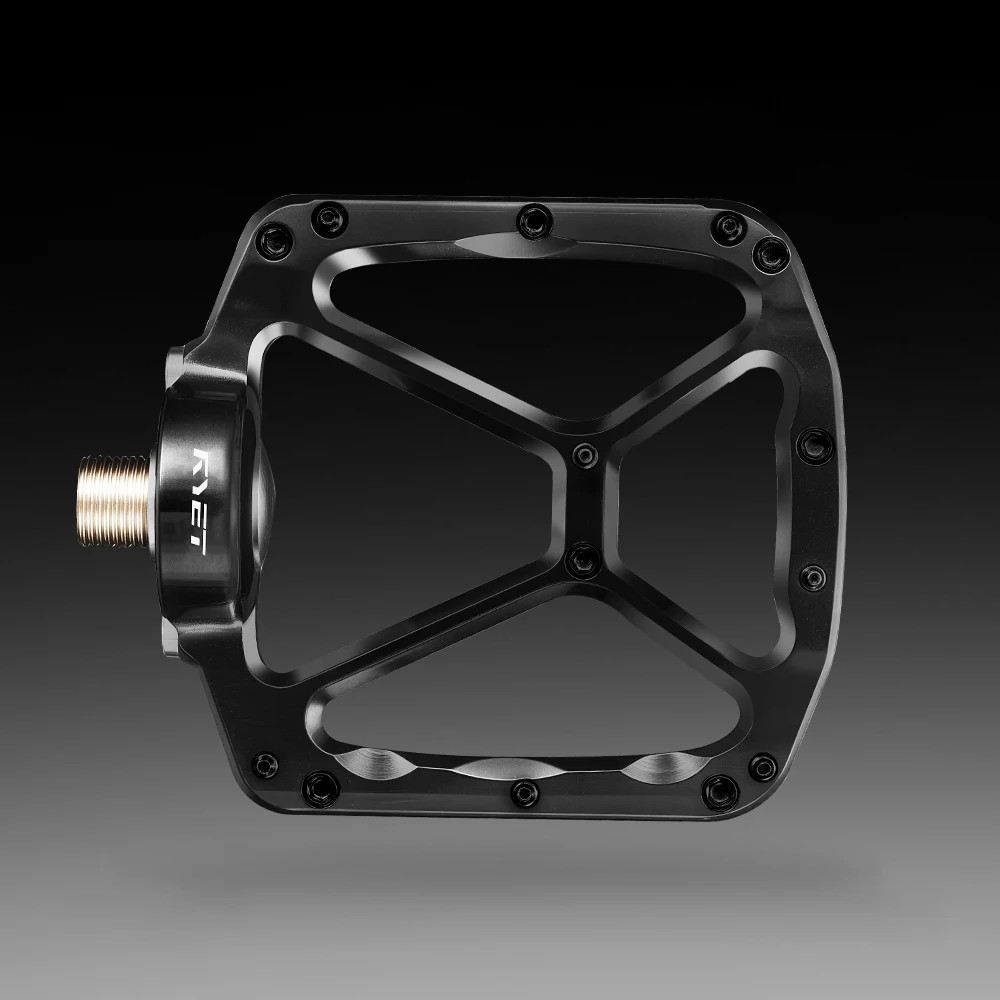 RYET CNC Machined Pedals 365g 7075 Aluminum DU Bearings Flat MTB Road Bike