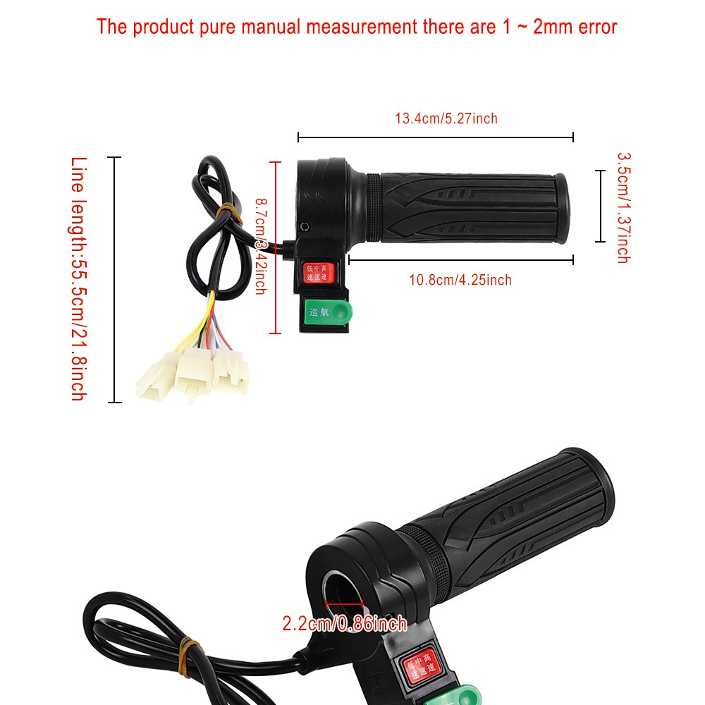 Accelerator Throttle Handle Grip Electric Bike Scooter Bicycle Speed Controller
