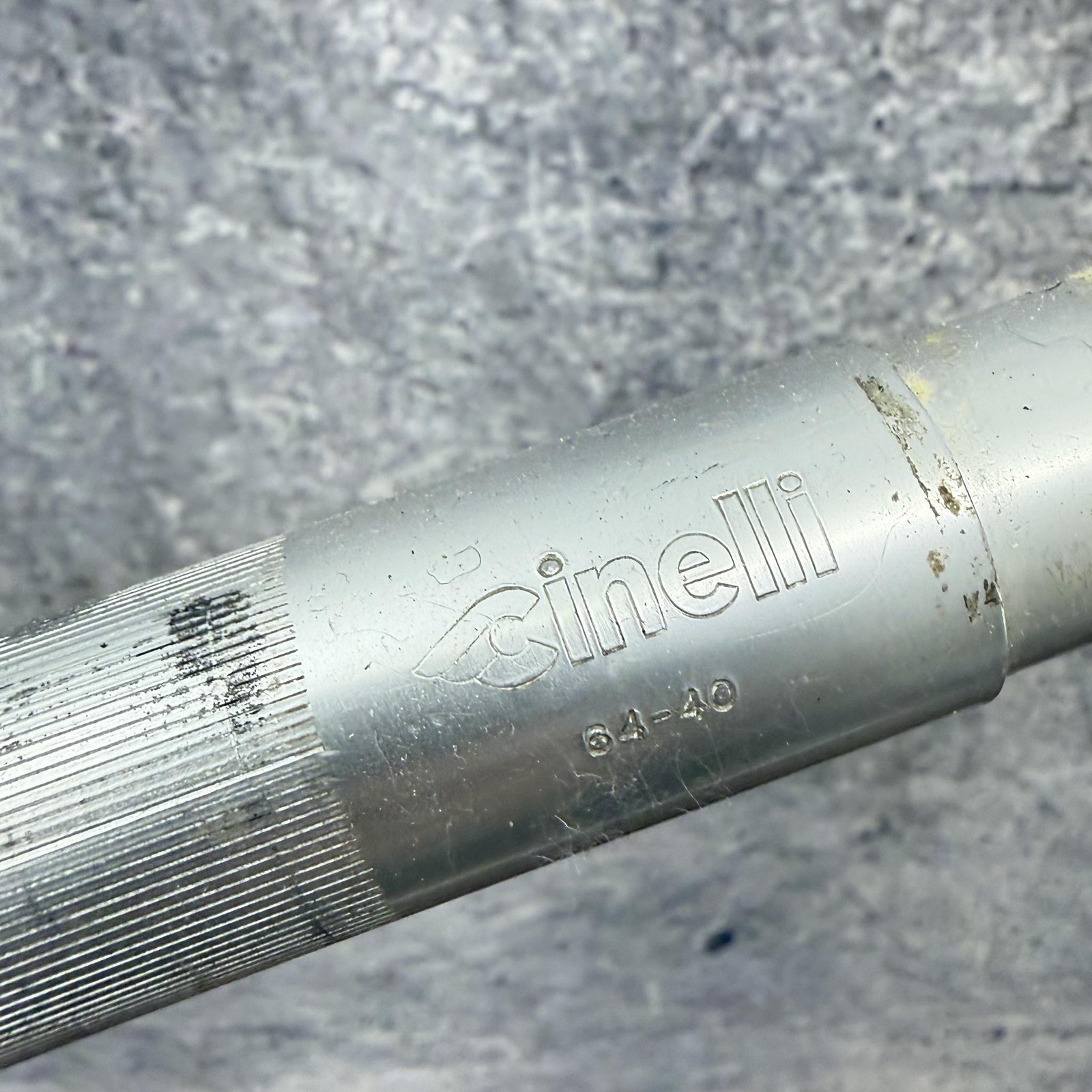 Vintage Cinelli 64-40 Drop Handlebar 26.4mm Clamp 40cm Silver Road Bike Bar