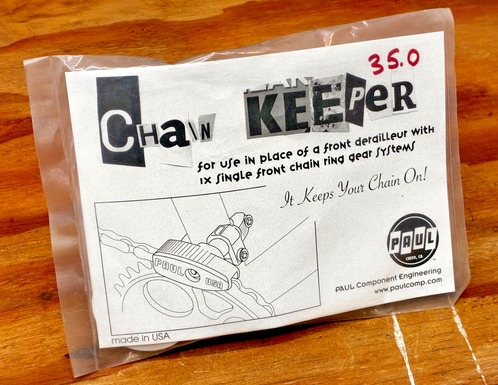 New Paul Component Engineering Chain Keeper 35.0 mm Black Aluminum 4 Single Ring
