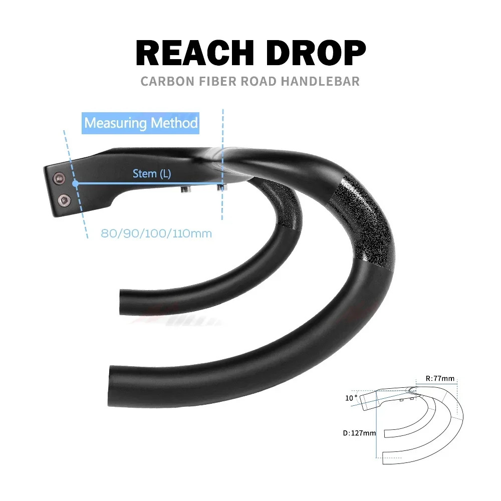 Carbon Fiber Bicycle Integrated Nternal Cable Handlebar with Spacers and Mount