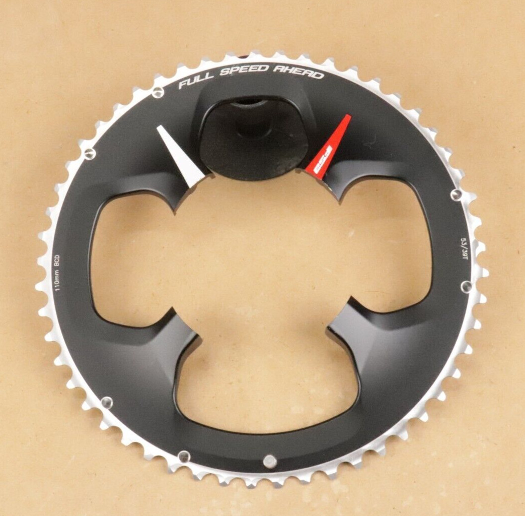 FSA K-Force Super ABS Road Chainring 53T N11 Blk/Slvr, 4 bolt 110 BCD 11 speed