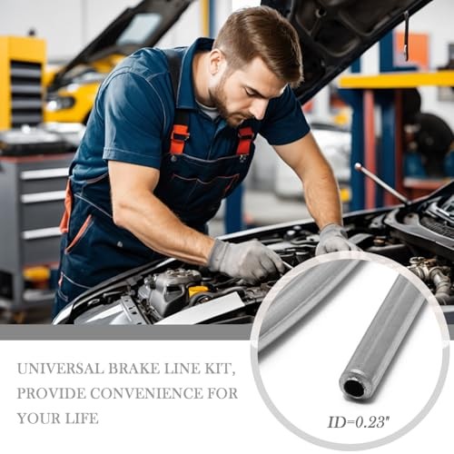 25Ft 1/4 Brake Line Kit with 16 Inverted Flare Brake Line Silver