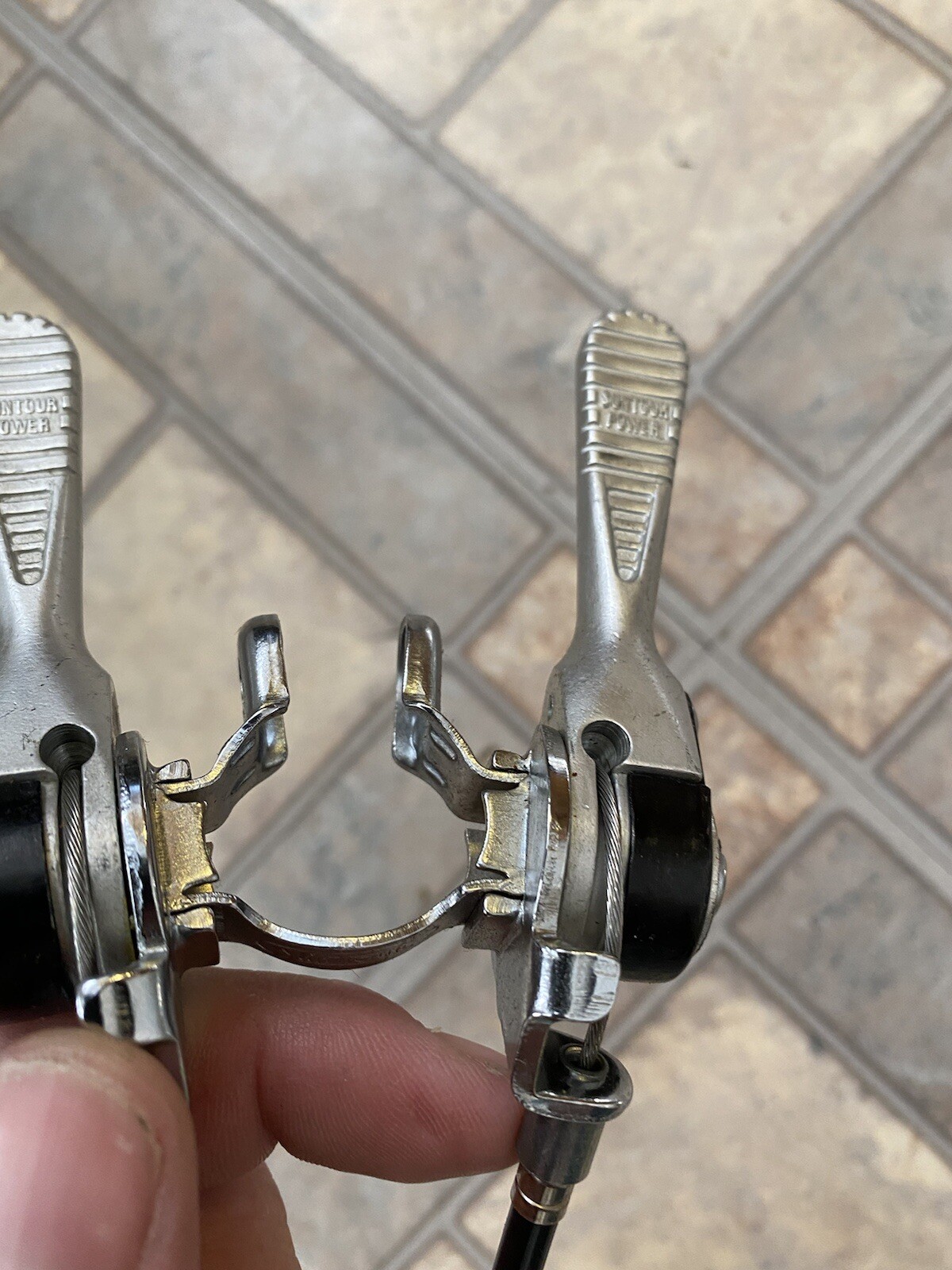 NOS Suntour Ratcheting Stem-Mount Road Bike Power Shifters-Friction-21.1-Schwinn