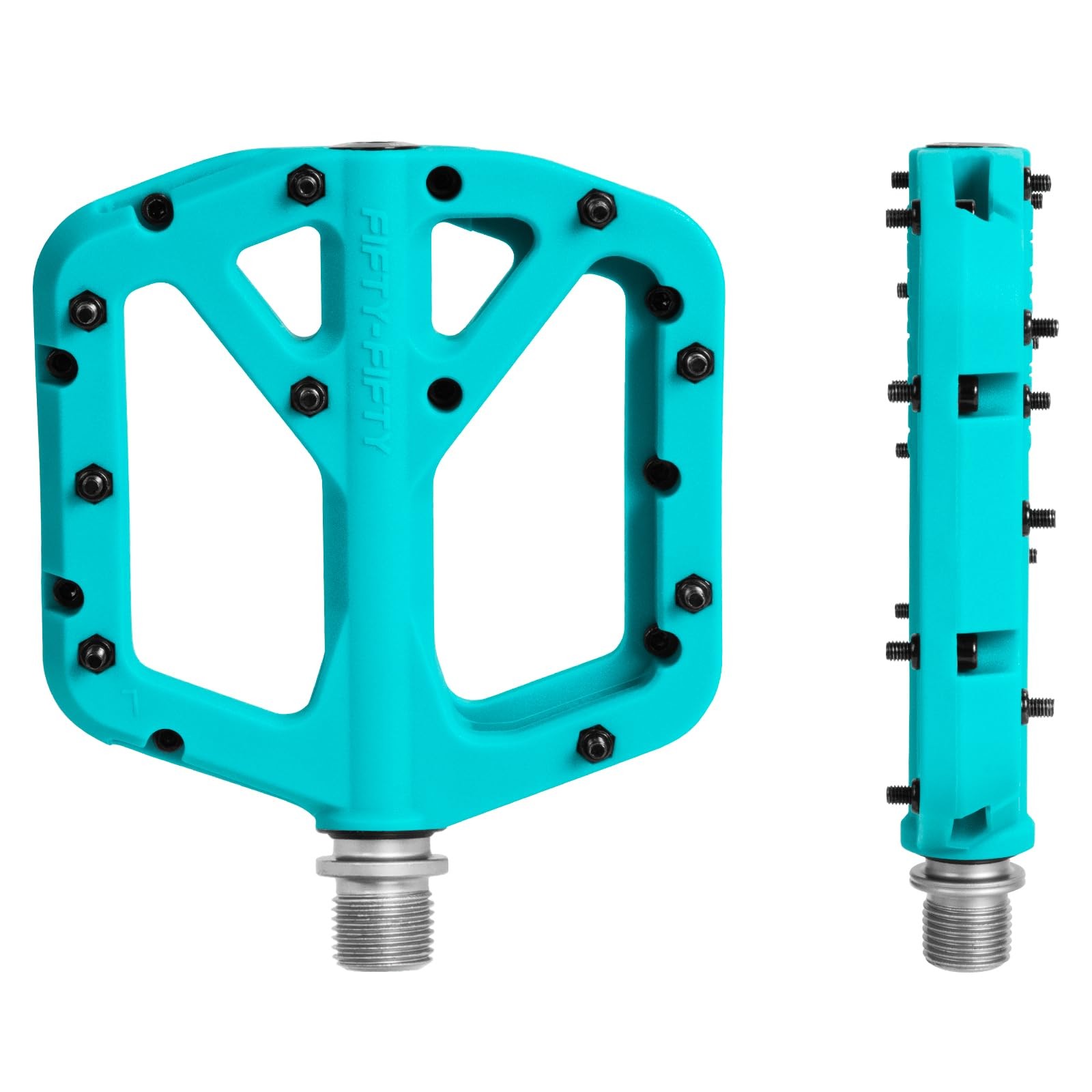 FIFTY-FIFTY Mountain Bike Pedals, Non-Slip MTB Nylon Composite, 9/16 Bicycle …