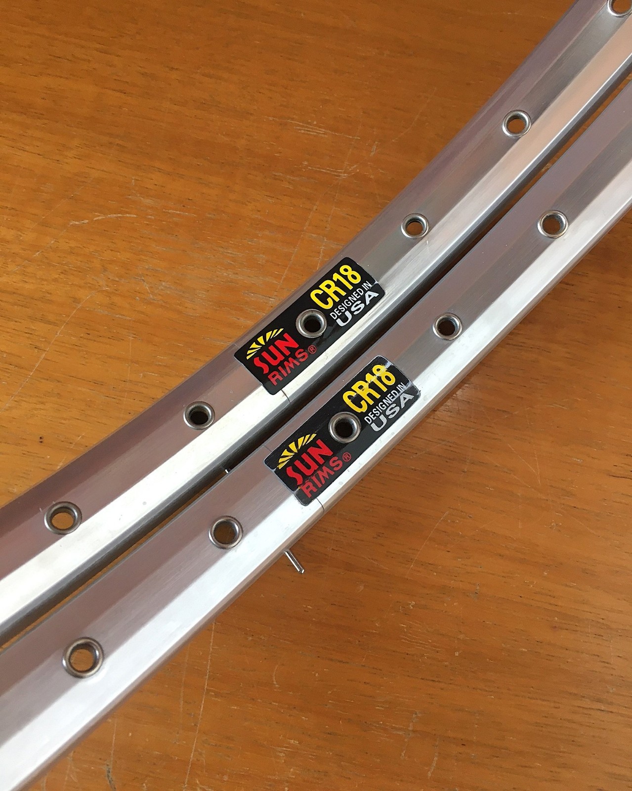 Sun CR-18 Rims (2) 20×1.5″ (406) NOS New 32 Hole Polished Silver 90s
