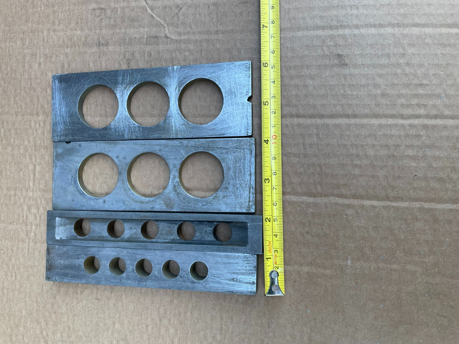 Precision Steel Flat Bar, 2 Bars w/ 6 Holes , & 2 Bars w/ 3 Holes Each(4 PK)