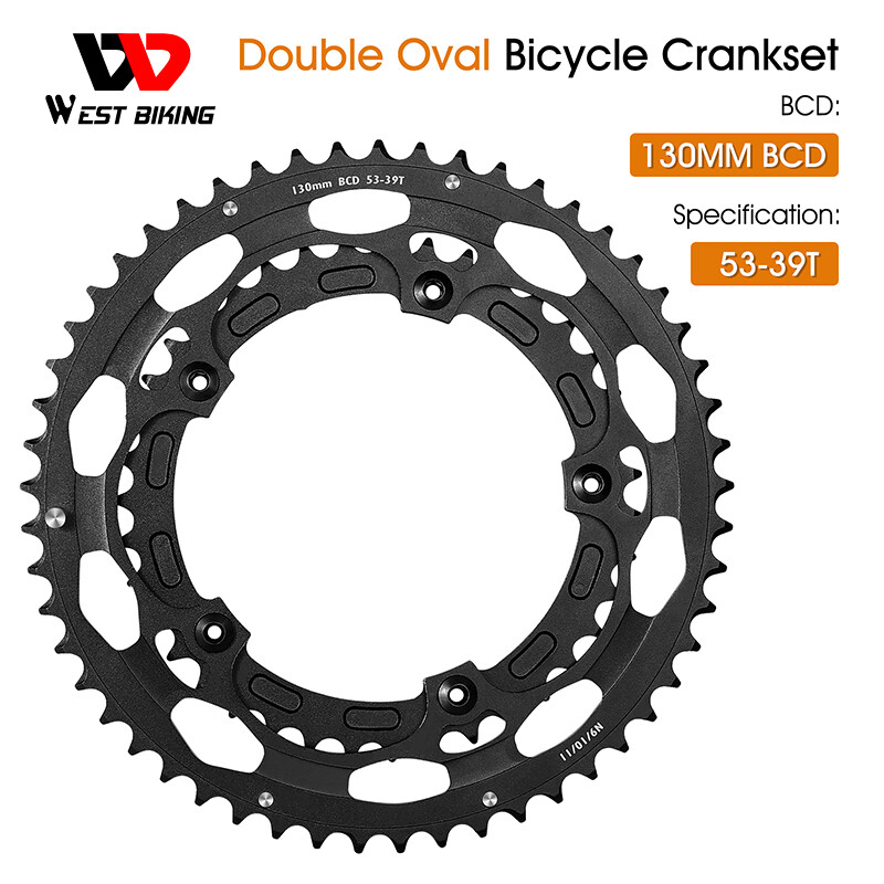 WEST BIKING Road Bike Tooth Disc Aluminum 130BCD Double Chainring 39/53T 8-11S