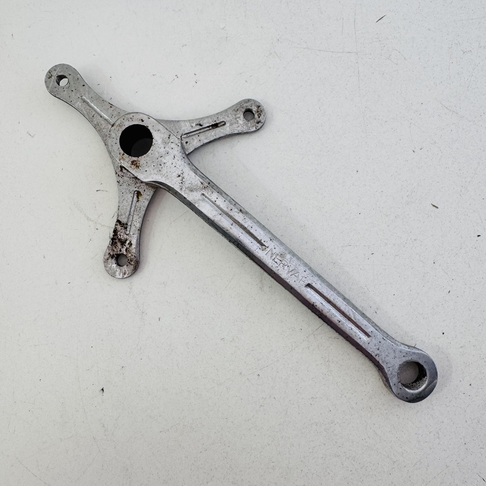 Vintage Nervar Right Crank Arm 170mm 3-Bolt Steel Silver Road Bike France A32