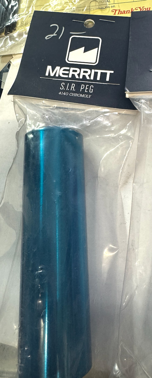 MERRITT BMX SIR PEG 5 inch BLUE LONG 5″ METAL BMX BIKE PEGS WHEELIE SE