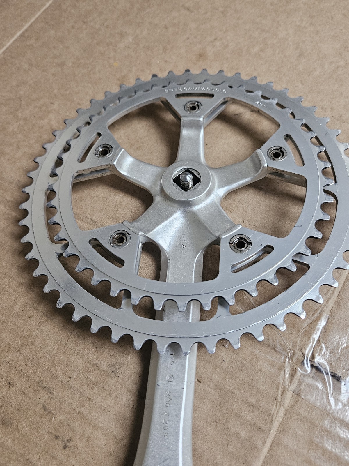 Campagnolo Victory crankset, 170mm arms, 52/42 rings, w/ bottom bracket, used