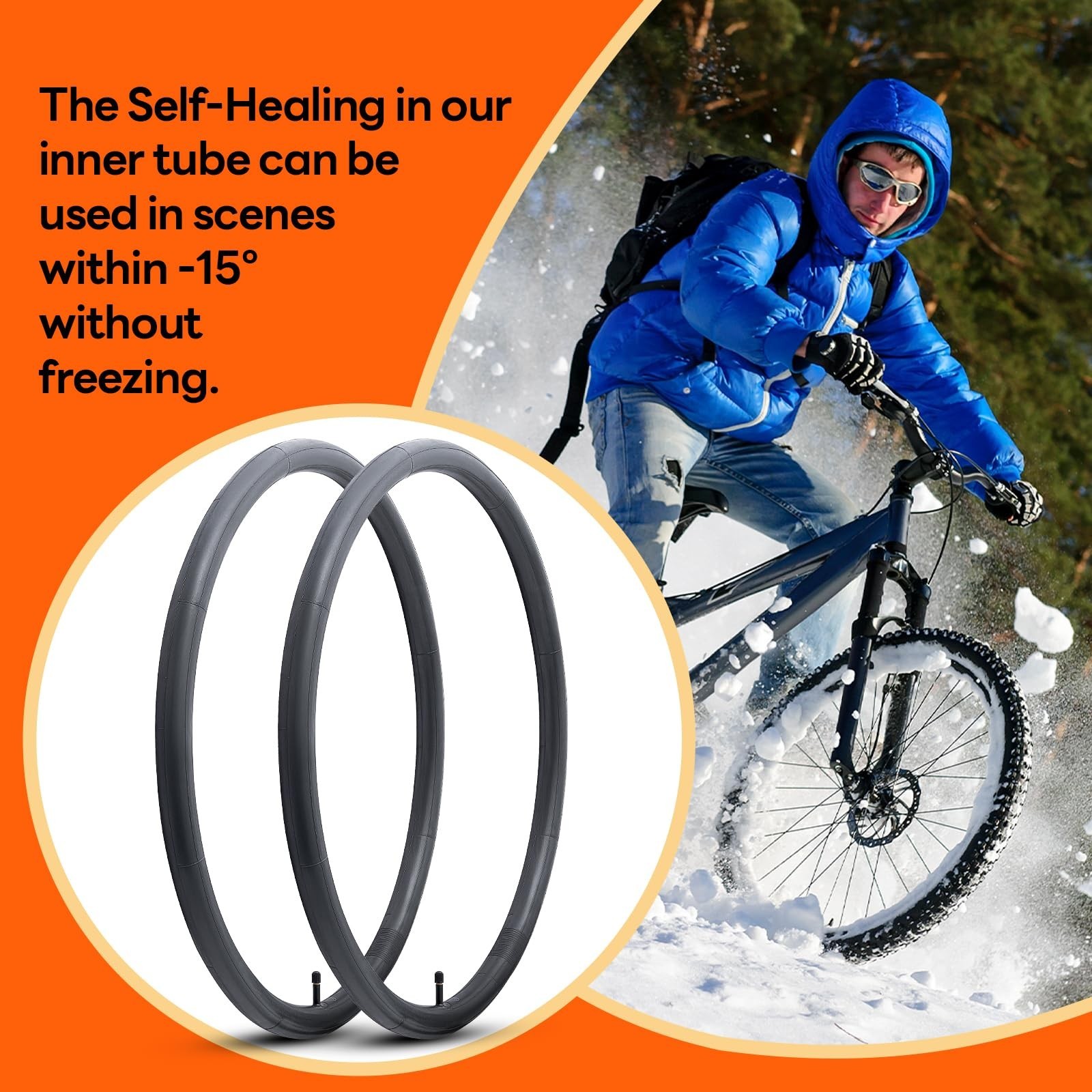 2-PCS 28″/29″ Self Sealing Bike Tubes AV32mm 29×2.125/2.2/2.25/2.3/2.35/2.4 S…