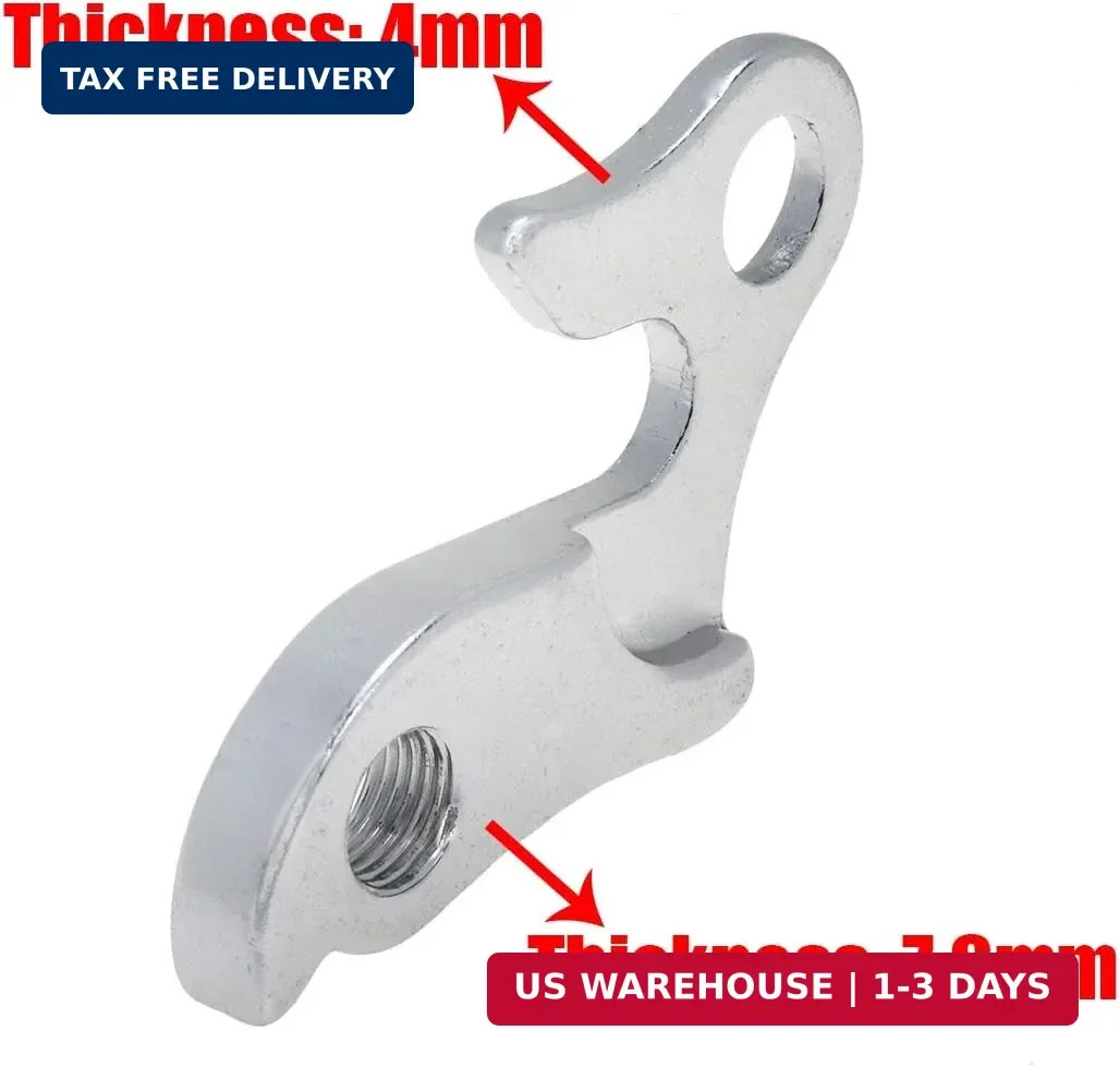 2 Pcs Universal Bicycle Bike Derailleur Hanger Frame Gear Tail Hook, Silver Tone