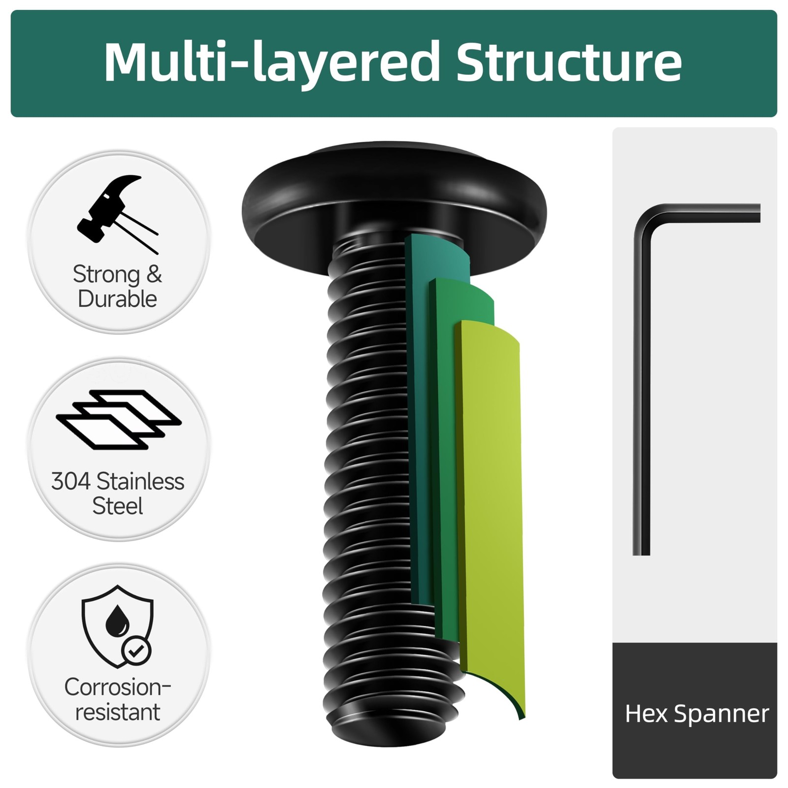 20Pcs M8-1.25 x 40mm Flat Head Socket Cap Screws Bolts 304 Stainless Steel Bl…
